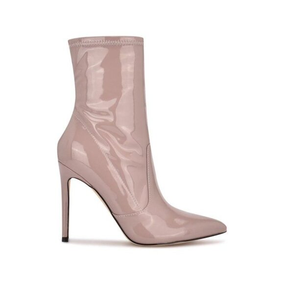 NINE WEST Womens Pink Jody Pointy Toe Stiletto Zip-up Dress Booties - Picture 2 of 3